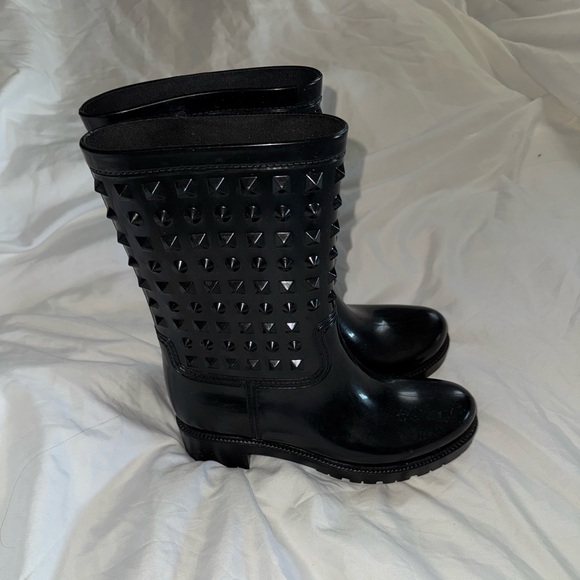 däv, women’s black rain boots, size 7 - Picture 3 of 6